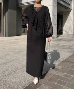 CAPRICIEUX LE'MAGE 3SETアシメフリルワンピース ブラック