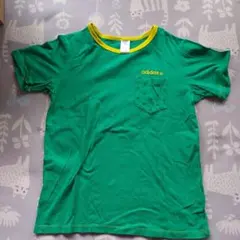 adidas　 グリーン　 ドット柄 　Tシャツ　M　レディース