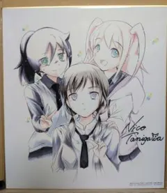 わたモテ　色紙　10周年　Nico Tanigawa サイン入りイラスト