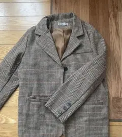 ブラウン系チェック テーラードジャケット