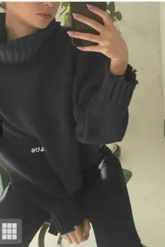 新品　タートルネック　クラッシュ　ショートニット　グレイル　k8712x　グレー