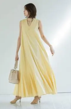 【MARIHA】夏の月影のドレス　イエロー　マリハ　ワンピース　インド綿