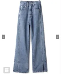 【GRL（グレイル）】フロントスリットハイウエストデニムパンツ［Cu300］