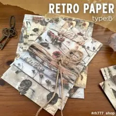 デザインペーパー　コラージュ素材　レトロ　紙モノ　素材紙　ポストカード　海外風