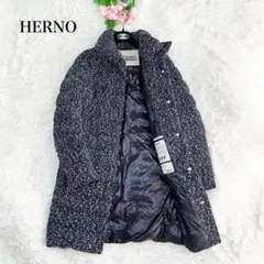HERNO ヘルノ ツイード ダウンコート　ロング丈　防寒　38