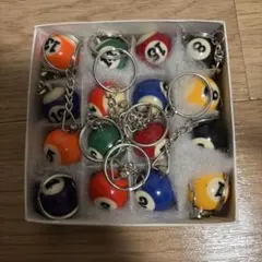 ビリヤードボール キーホルダー 16個セット