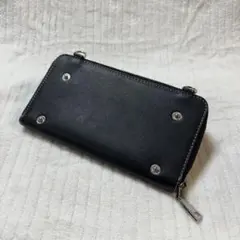 【新品】圓筒拉鍊長夾 霧面黑