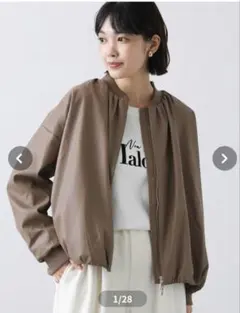 本日迄出品❕【gready brilliant 】エコレザーギャザーブルゾン