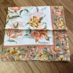 ★イヴ・サンローラン　ハンカチ　花柄　ビンテージ③