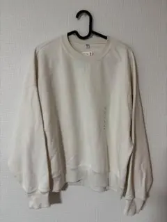 UNIQLO オフホワイト Lサイズ クルーネックスウェット