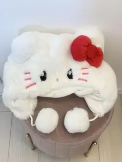 ユニバ キティちゃんの帽子（赤いリボン付き）