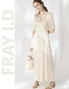 新品 FRAY I.D フレイID 半袖 キレイ系 ロング ワンピース ギャザー