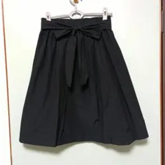 COMME CA MODELS 黒 リボン付き フレアスカート サイズ 9