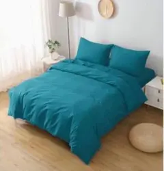 RUIXUAN 布団カバー 枕カバー ダブル 4点セット ベッドカバー グリーン