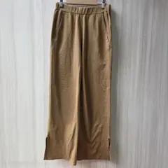 グリーンレーベルリラクシング リブワイドパンツ F ベージュ