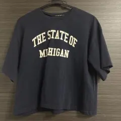 INGNI Tシャツ　カレッジ短め丈　紺