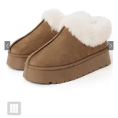 厚底ムートンショートブーツ［2r1092］　キャメル