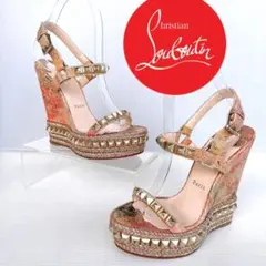 ルブタン　厚底　カタクロウ　スタッズ　ストラップ　サンダル　ウェッジソール　36