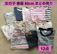 女の子 春服 まとめ売り 80cm ロンＴ スカート カーディガン ズボン