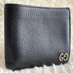 【激レア 美品】グッチ　二つ折り財布　コンパクトウォレット　ドリアン　GG　黒