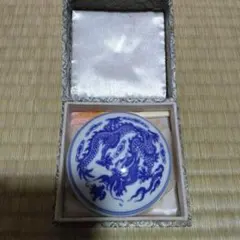 龍の彫刻 鋳銅 朱肉 龍の彫刻 鋳銅 朱肉