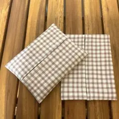 137組み合わせ自由【2個セット】ギンガムチェック柄ポケットティッシュケース