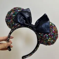 ミッキーマウス耳カチューシャ 多色ラメ