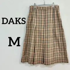 DAKSチェック柄 プリーツスカート 膝丈 Mサイズ