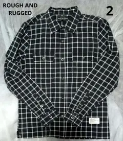 ROUGH AND RUGGED メンズ コットン100%チェック柄長袖シャツM