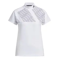 Adidas （XL）BOSモチーフ モックネック フレンチスリーブシャツ