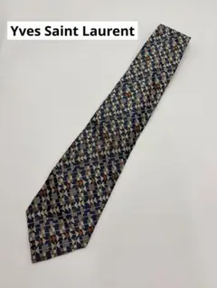 Yves Saint Laurent ネクタイ 総柄 ネイビー系