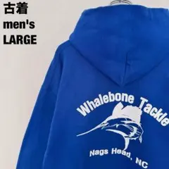 古着 DELTA デルタ パーカー Whalebone プルオーバー ブルー L