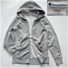 希少 胸目無し チャンピオン リバースウィーブ ジップパーカー 青単タグ 復刻