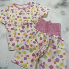 水玉模様 半袖ベビーパジャマ 90
