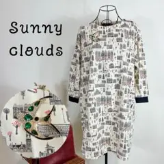 Sunny cloudsガムラスタンをつる散歩ワンピース＋鳥ブローチセットコーデ