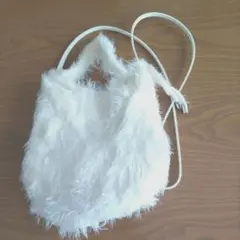 美品 モヘヤライクニットリボンバッグ GreenParks【24時間以内発送】