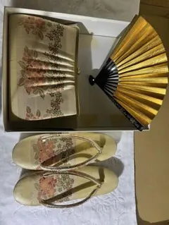 花柄草履・バッグ・扇子セット
