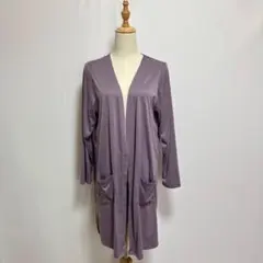 ニッセン　大きいサイズ✨ライトカーディガン（4L）パープル系　薄手　ボタンレス