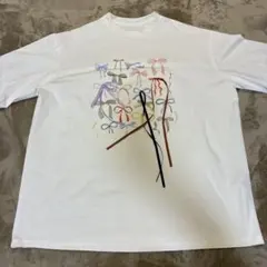 リボンプリント 半袖Tシャツ ホワイト