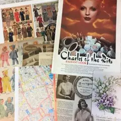 ① 洋雑誌 洋書 切り離し約120ページ まとめ売り コラージュ
