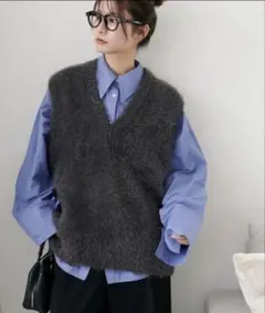 discoat ディスコート　フェザーヤーンチュニックベスト