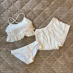 アイボリー フリル セパレート水着 Mサイズ