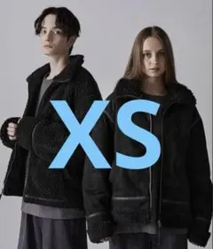 【CLEL】リバーシブルフェイクムートンジャケット ブラック系