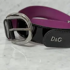 M*y様 D＆G ドルチェアンドガッバーナ ベルト 本革 ブラック エナメル 太のサムネイル