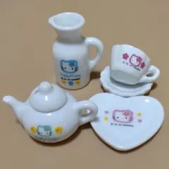 ハローキティ カオハナ ミニチュア食器セット 陶器 平成レトロ 公式品