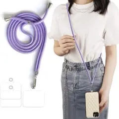 スマホストラップ ネックストラップ パープル