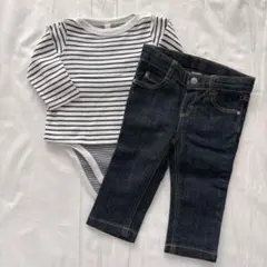 PETITBATEAU ロンパース デニム 2点セット　6m