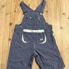 bebe ストライプオーバーオール 90