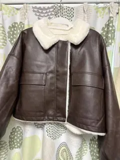 ブラウンレザーショートジャケット
