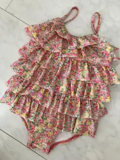 petit main 花柄 フリル ワンピース水着 110cm
